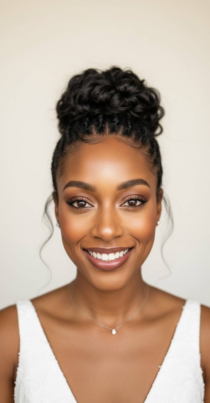 After Loose Messy Bun Wedding